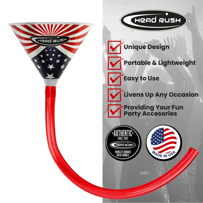 Head Rush Pink Beer Bong - Beer Funnel with Long