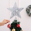 KEYIDO® Silver Star Christmas Tree Topper, 8 Inch Metal Silver
