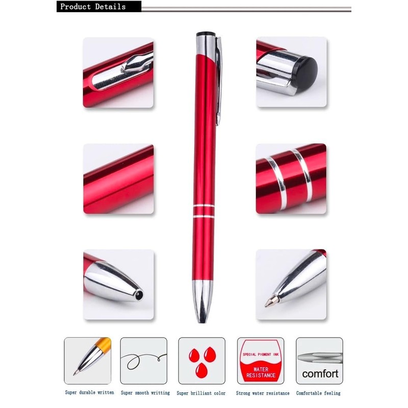 Stylish quality metal ballpoint Pens, black ink, soft writing experience