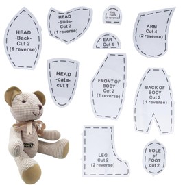 KASESSS Memory Bear Stencil Ruler Set, 10 Inch Memory Bear Stencils Ruler Set, Bear Sewing Set, Beginners DIY Acrylic Templates for Cutting Fabric Templates with Instructions Craft Projects Pack of 10