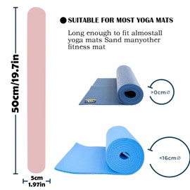 Risipu Yoga Mat Strap Slap Band, One Snap Keep Exercise Mat Tightly Rolled and Secure, Suitable for Workout Pilates Mat Storage(50 cm L x 5 cm W) (light purple)