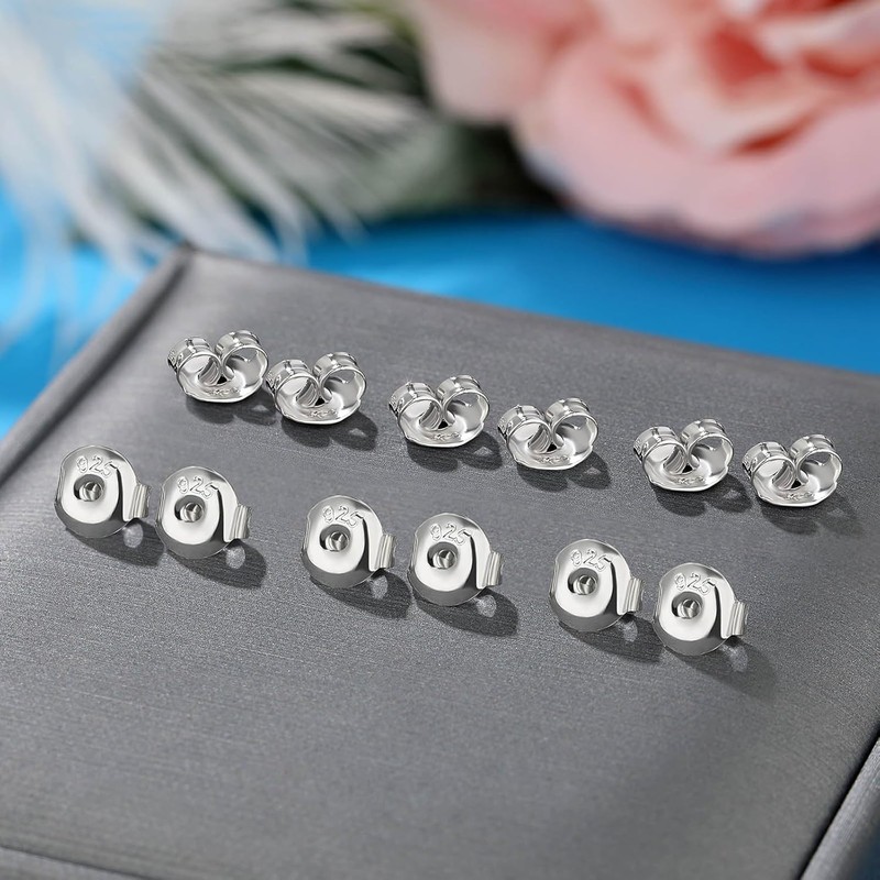Recambios de plata 925 para arete – Parte trasera hipoalergénica