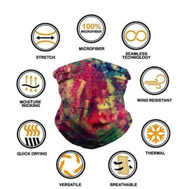 HCMY 12/9/8/6/4 Pack Neck Gaiter for Women Balaclava Tube UV Face Mask Headband Men Ski Cooling Bandanas, 6pcs Camo, Large