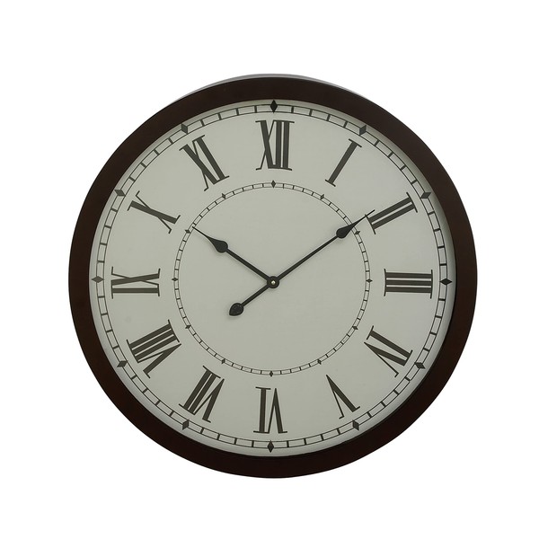 Deco 79 Metal Round Wall Clock, 30" x 3" x 30", Black