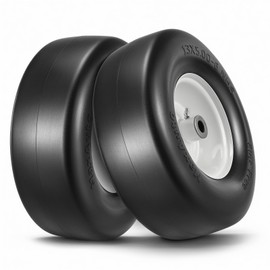 MaxAuto Lawn Mower Tires 13x5.00-6 Flat Free Tire and Wheel Set with 3.25" Centered Hub, 3/4" Bushing - Ideal for Riding Lawn Mower Zero Turn Solid Tire Assembly, 2 Pack