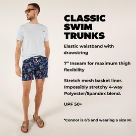 Chubbies Men’s Swim Shorts, Stretch Swimming Board Trunks, Beach Shorts, Quick Dry, 7 Inch Inseam, The Neon Lights, X-Large