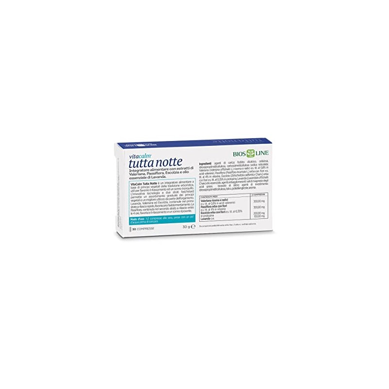 Bios Line VitaCalm Tutta Notte Fast Integratore Alimentare 30 Compress