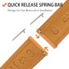 Gomvadr Quick Release Leather Watch Band, Tan/Silver Buckle, 22mm
