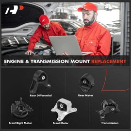 A-Premium 5PCS Engine Motor Mount and Transmission Mount Set Compatible with Honda Element 2003-2010 2.4L, 4WD, Manual Transmission, Replace# 50840S6M010, 50840S6MJ01