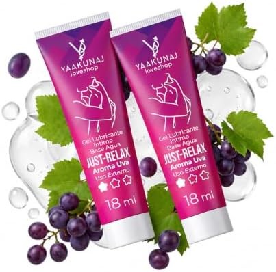 Lubricante Just Relax Yaakunaj 18g Sabor Uva 2 Piezas