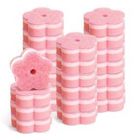 【2025 New Release】Flower Shaped Dish Cleaning Sponge - Scratch Resistant Kitchen Sponge Set of 24pcs for Washing Dishes and Household Cleaning Supplies - Color: 32 pcs