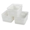 Sosody White Plastic Woven Storage Baskets, 6 Packs