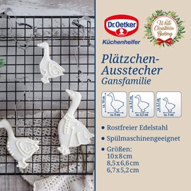 Dr. Oetker Cookie Cutters Goose Set of 3 - Cookie Cutters White Christmas Baking - Cookie Cutter Made of Stainless Steel for Christmas
