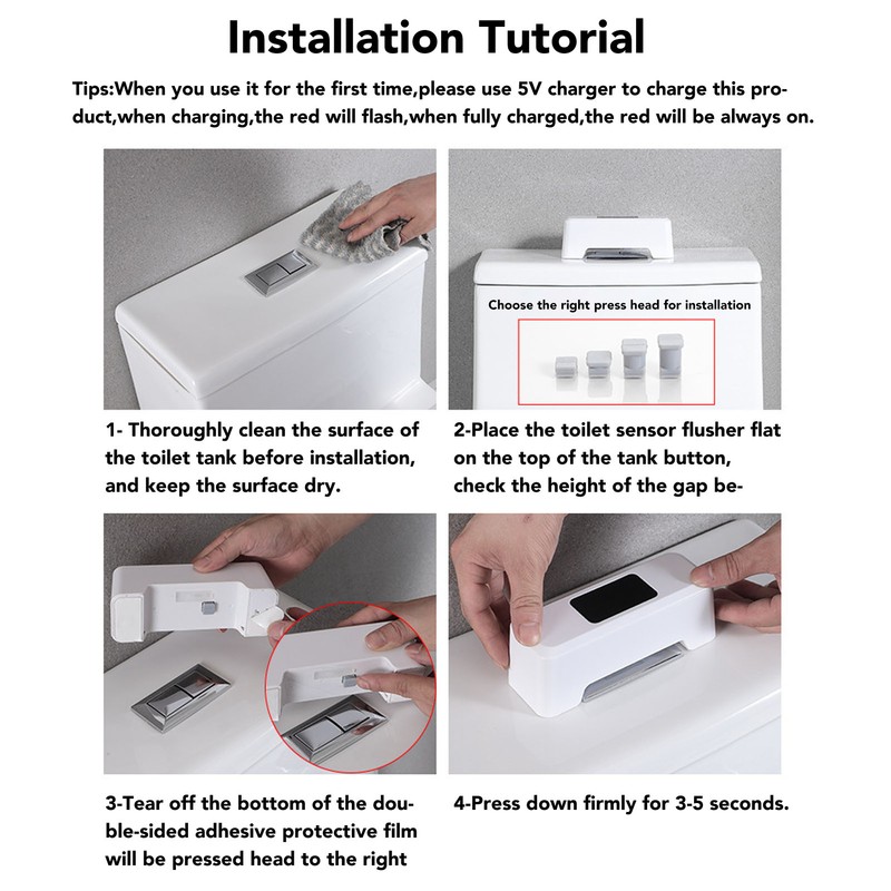 Touchless Toilet Flush Kit Automatic Toilet Flusher External Infrared Sensor