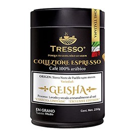 Tresso, Collezione Espresso: Inspirazione Italiana Café Geisha En Grano, 250 gramos