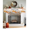 QueenKer Hello Fall Fireplace Mantel Scarf 90" x 17" Thanksgiving