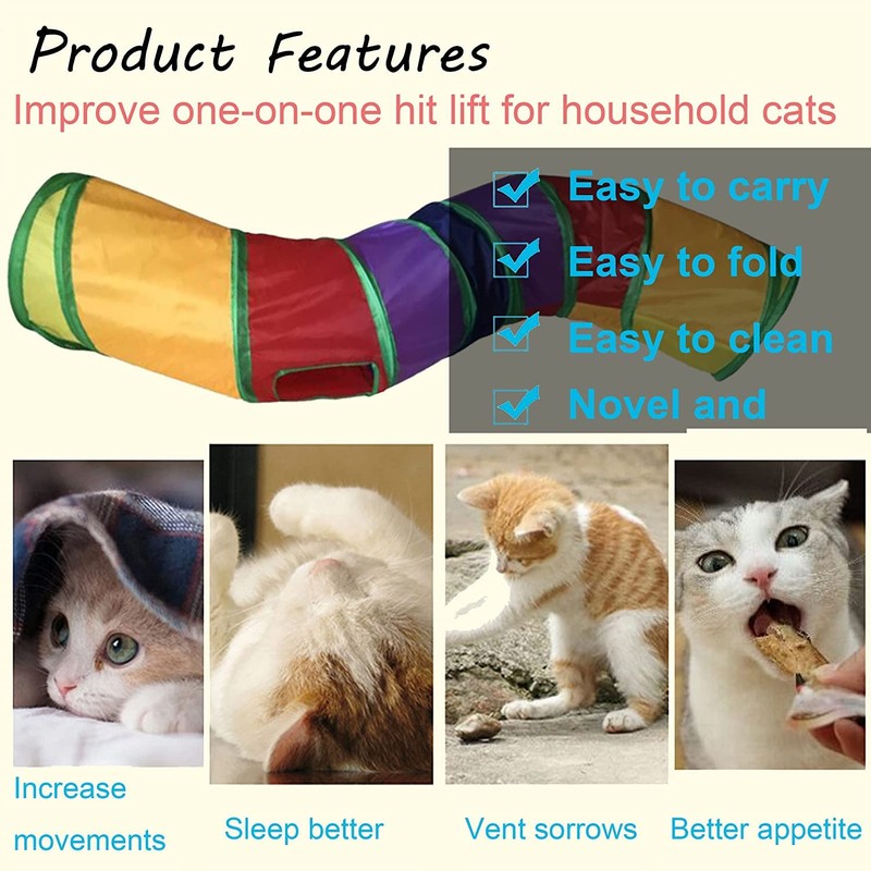 PUBAMALL Túnel para Gatos, Juguete Extensible Plegable para Jugar con