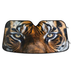 Car Windshield Sun Shade Animal Tiger Eyes Foldable Car Front Windshield Sunshade Blocks UV Rays Sun Visor Sun Heat Protection for Car Truck SUV to Keep Your Vehicle Cool,Medium7