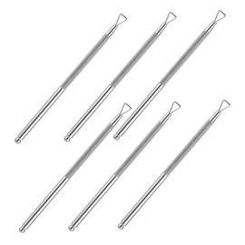 PACKOVE 6pcs Stainless Steel Nail Care Tools for Manicure Pedicure Precision Cuticle Pusher Nail Edge Cleaner and Polish Removal Tools