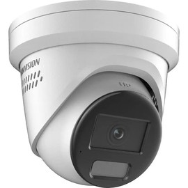 Hikvision DS-2CD2347G2-LSU/SL 4MP Outdoor Turret IP Camera w/ 2.8mm Lens, 24/7 Color, Strobe Light + Audible Alarm, H.265+, IP67, 12VDC/PoE