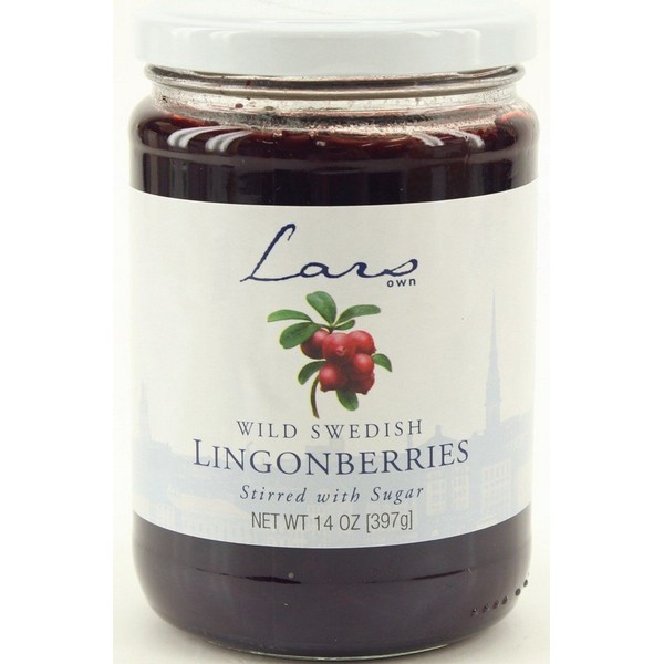 Lars' Own Wild Swedish Lingonberries Stirred with Sugar 14-ounce (397g) Jar No Preservatives
