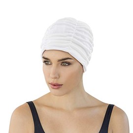 Ladies Swimming Hat by Fashy Turban Style White