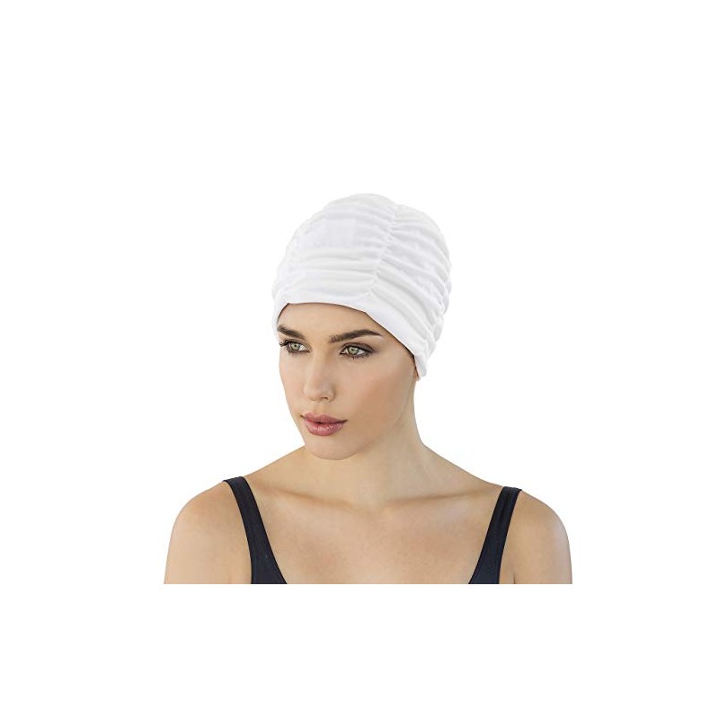 Ladies Swimming Hat by Fashy Turban Style White