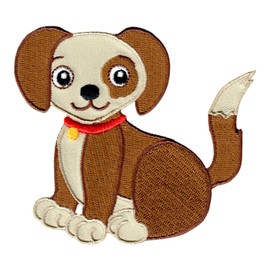 PatchMommy Puppy Dog Patch, Iron On/Sew On - Embroidered Applique Motif for Children Kids Baby