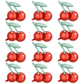 12 pcs 20Inch Red Cherry Balloons，Cherry Theme Birthday Party Decorations，Summer Fruit Cherry Birthday Baby Party Wedding Decoration Supplies