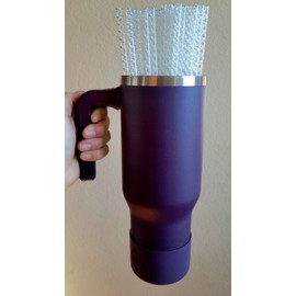 Unbranded HTF 12" 30/40oz Tumbler REUSABLE Replacement Crystal SHiNY STRAW XTRA LONG Clear