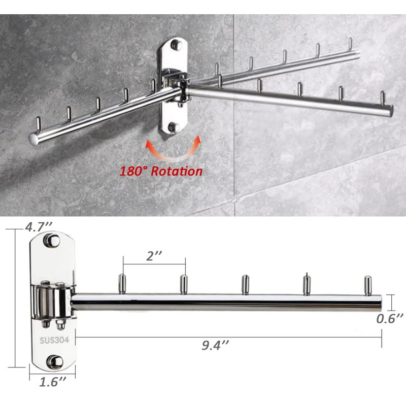 Votmores Foldable Wall Mounted Clothes Hanger Racks, Clothes Drying Rack