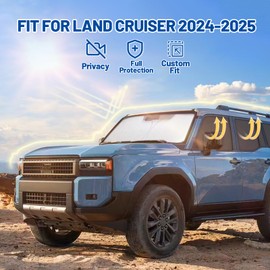 Car Window Shades for Toyota Land Cruiser250 2024-2025 Accessories - Full Set 10PCS Side Window Sunshades with Memory Frame & Blackout Fabric, Privacy UV Shield for Camping/Travel