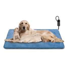 Yicostar Electric Pet Heating Pad for Cats and Dogs,Adjustable Dog Cat Heating Pad with 6 Temp & 5 Timer,Waterproof Dog Heating Pad with Chew Resistant Cord,Pet Heating Pad for kittens & Puppy 35*24in