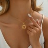 RATVIU Sun Necklace for Women 18K Gold Plated Sun Necklace