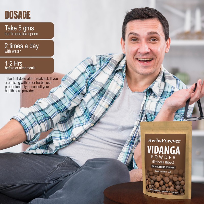 HerbsForever Vidanga Powder | Embelia Ribes | Natural Herbal Supplement