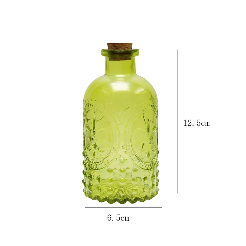 Gyaxiang 2Pcs Clear Glass Reed Diffuser Bottles with Cork Lid,Apothecary