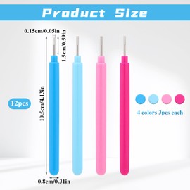 12 Pieces Paper Quilling Tools, 4 Colors Slotted Kit Rolling Curling Quilling Needle Pen Paper Paper Quilling Pen Volume Curling Pen for Paper Rolling Card making DIY Art Craft Handmade Tools