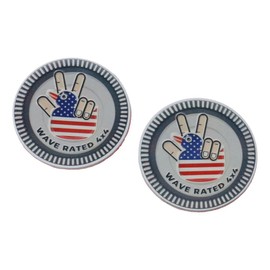 2Pcs 3D Metal Car Emblems, Round Metal Automotive Badge Decals, Wave Rated 4x4 Car Emblem Sticker, Duck Rated Automotive Badge Compatible with Jeep Wrangler Cherokee Vehicles Trucks