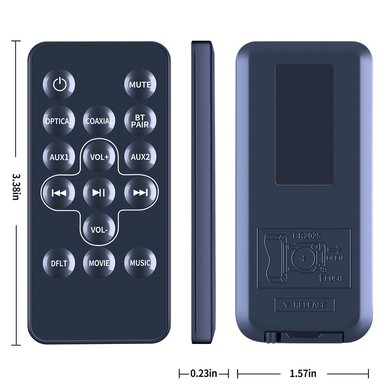 New Remote Control for Logik L32SWLB16 Soundbar System Speaker Remote