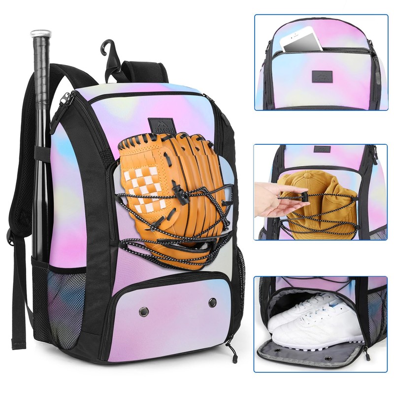 MATEIN Softball Bag for Women, Lightweight Baseball Bat Backpack with