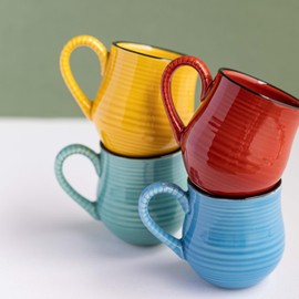La Cafetière Mysa Brights Espresso Mugs, Set of 4, Ceramic, Blue (LCBRESPRESS4PC)
