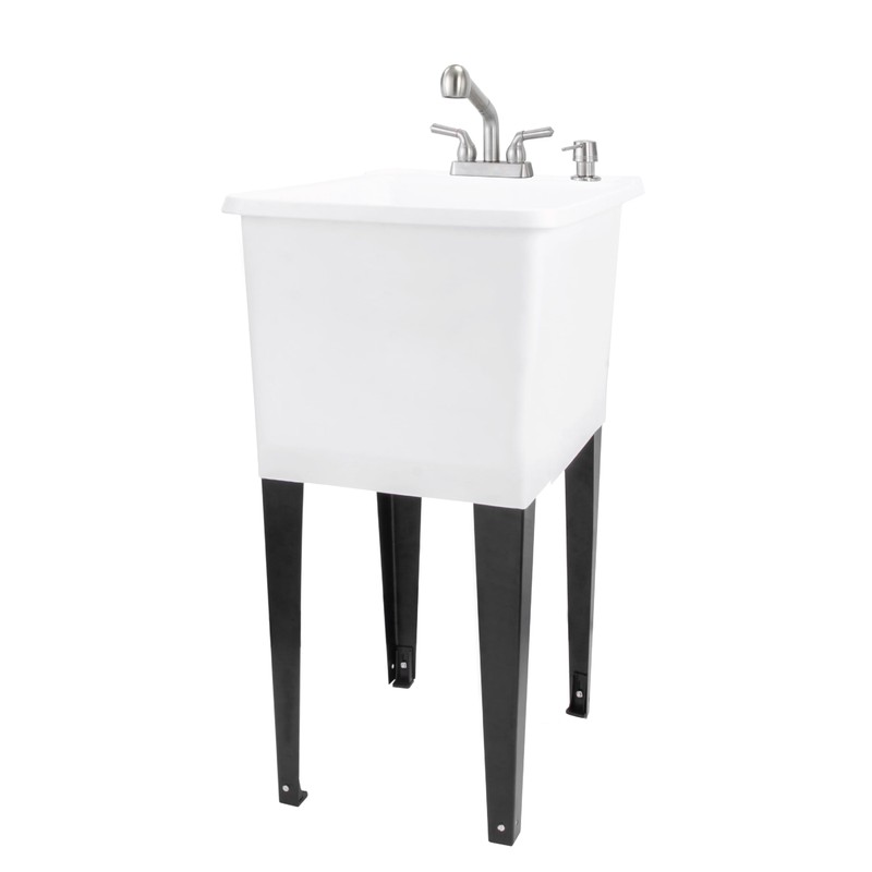 Space Saver Utility Sink by JS Jackson Supplies, Pull-Out Faucet,