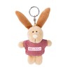 NICI Melissa 44650 Keyring Rabbit with T-Shirt 10 cm Beige