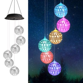Birthday Gifts for Women Mom Grandma, Gardening Gifts for Women, Ball Solar Wind Chimes for Outside, Wind Chimes Outdoor Waterproof, Solar Lights Outdoor Decorative for Garden Patio Yard