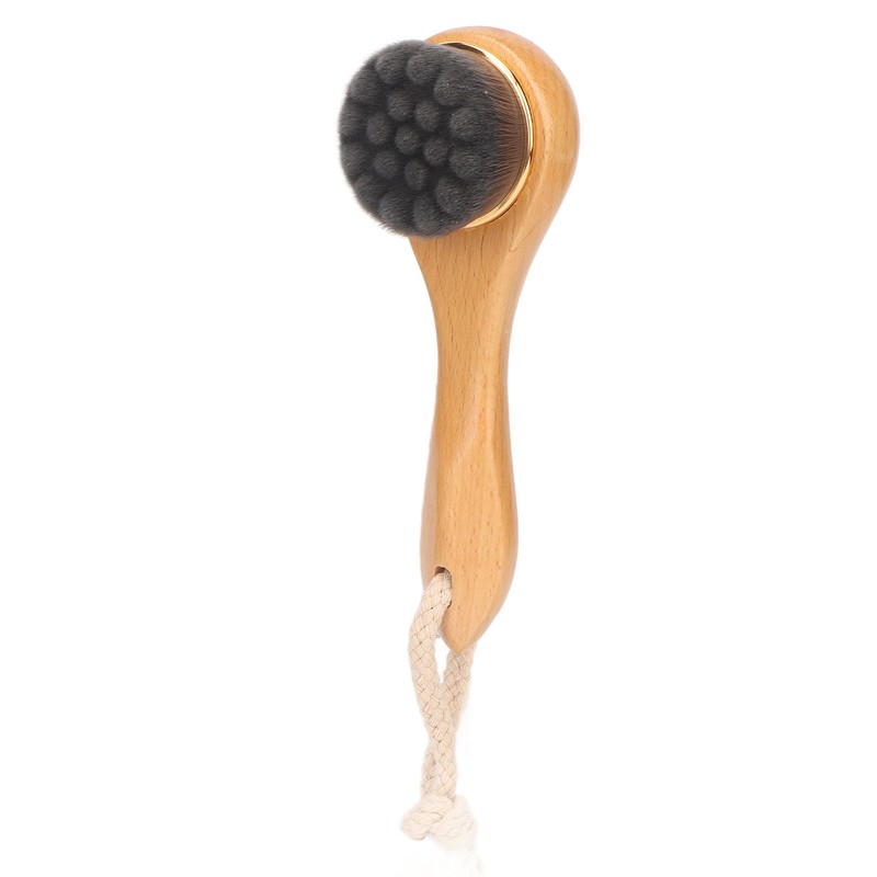 Manual Facial Cleansing Brush Men Women Beech Handle Soft Fiber
