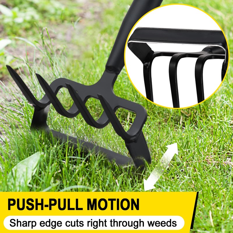 Garden Hoe, Heavy Duty Hula Hoe Garden Tool for Weeding,