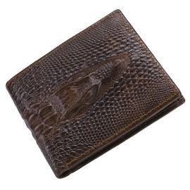 Itslife Mens Bifold Wallet with 3D Alligator Pattern,Leather Wallets for Men RFID Blocking,Gift Wallet for Men (Alligator Brown)