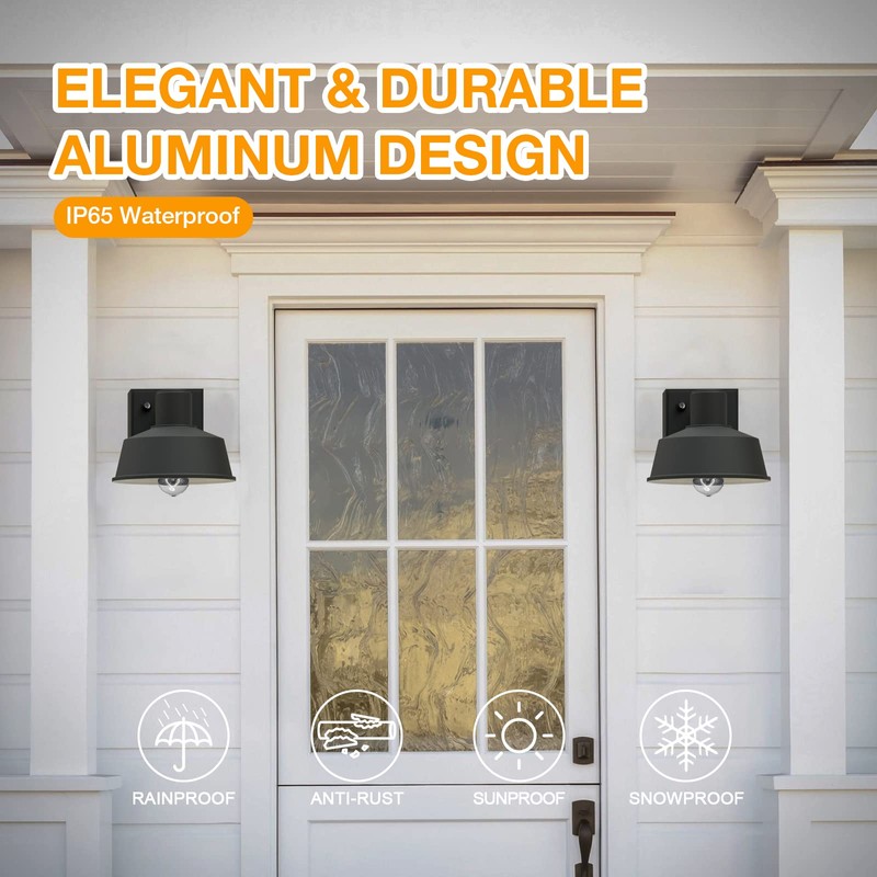 Ehaho Porch Lights with Outlet, Dusk to Dawn Outdoor Light