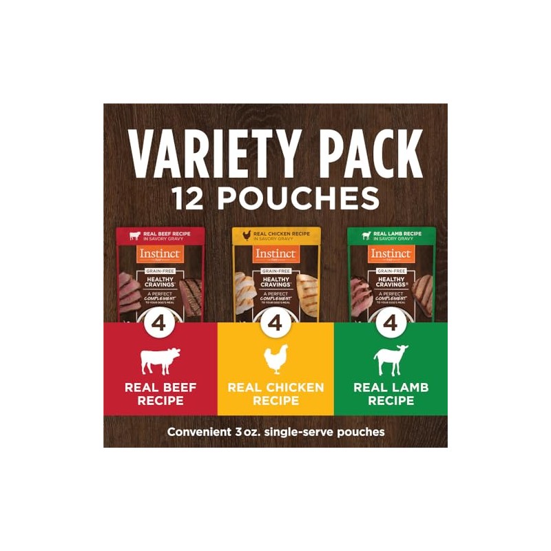 Instinct Healthy Cravings para Perro, Mix de Recetas 12 pz