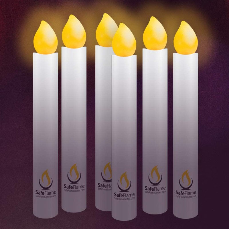 SafeFlame Flickering Hand Held LED Candles - Batteries Included -